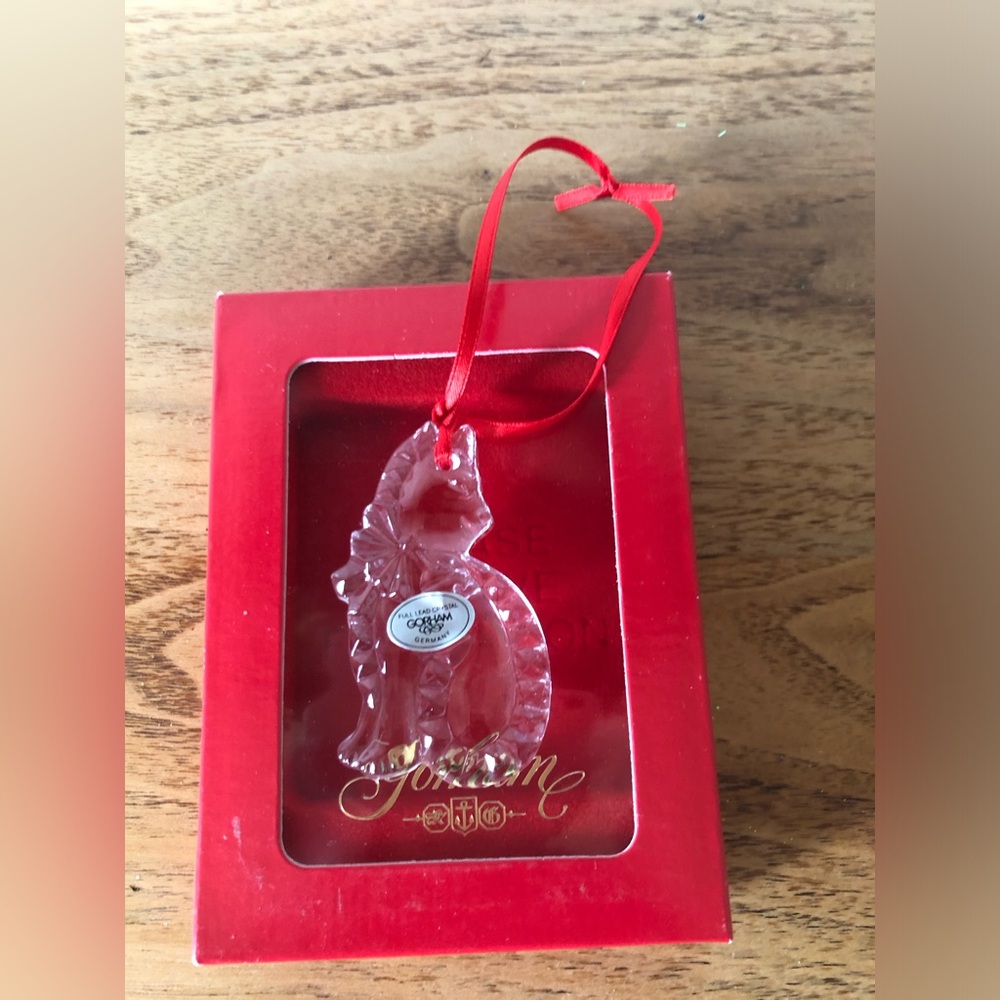 Gorham Crystal Cat Ornament